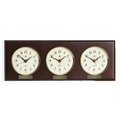 Bey Berk International Bey-Berk International WS215 Brass Triple Quartz Clock - Mahogany WS215